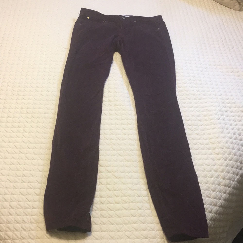 Burgundy corduroy skinnies!